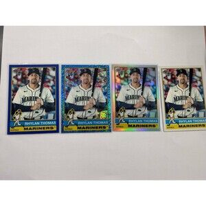 Rhylan Thomas Mariners 2025 Topps Heritage Lot Blue Sparkle Chrome Blue Base